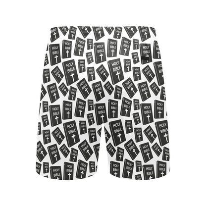 Christian Holy Bible Book Pattern Men's Swim Trunks Beach Shorts