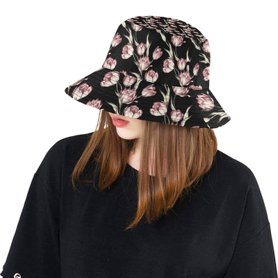 Tulip Pink Pattern Print Design TP02 Unisex Bucket Hat