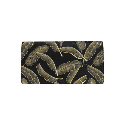 Banana Leaf Pattern Print Design BL07 Women's Trifold Wallet
