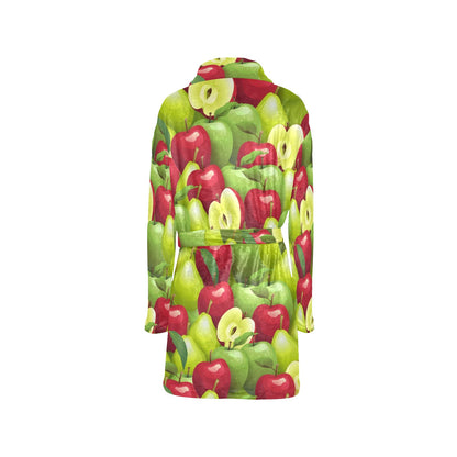 Apple Pattern Print Design AP03 Women's Fleece Robe