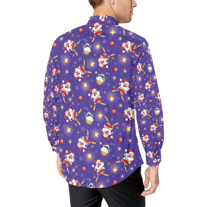 Ski Print Design LKS308 Men's Long Sleeve Dress Shirt