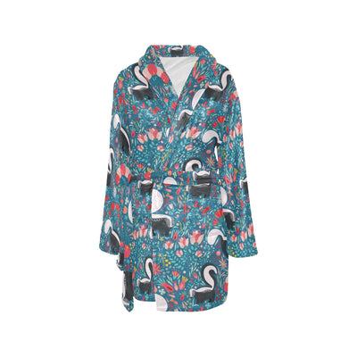 Skunk Print Design LKS302 Women's Fleece Robe