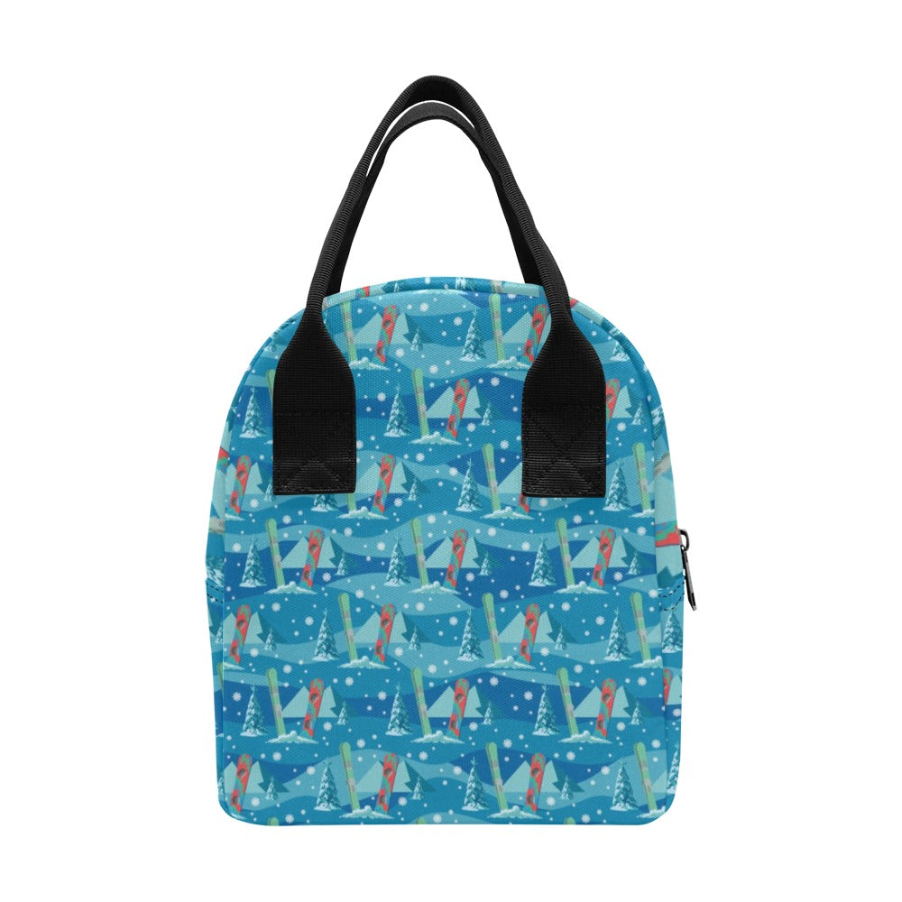 Snowboard Print Design LKS301 Insulated Lunch Bag