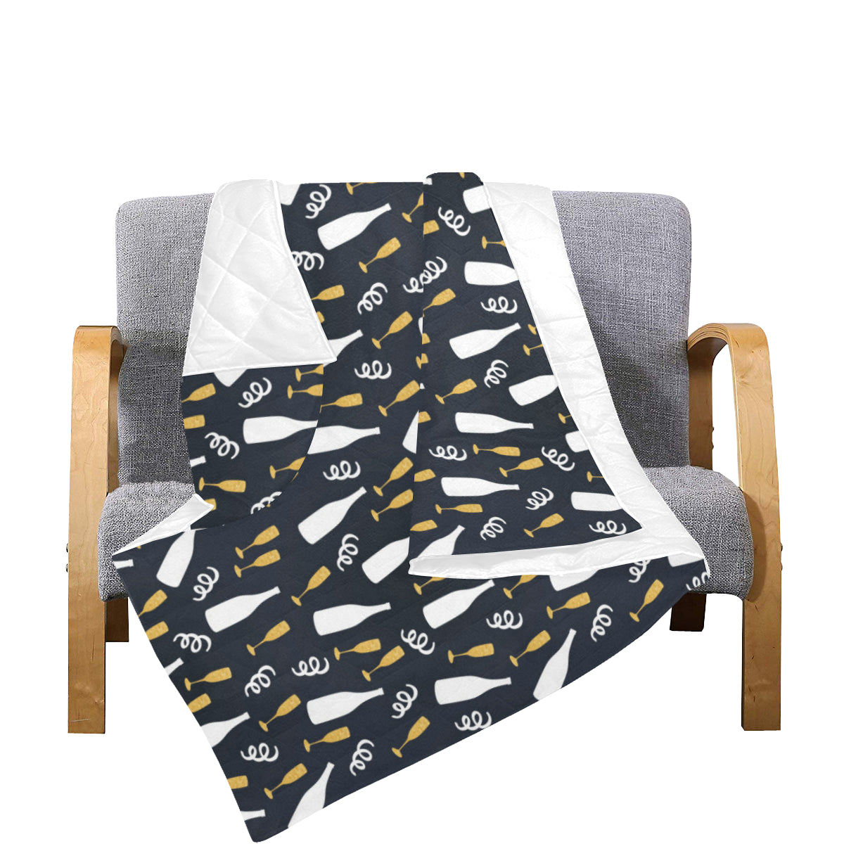 Champagne Pattern Print Design 01 Premium Quilt