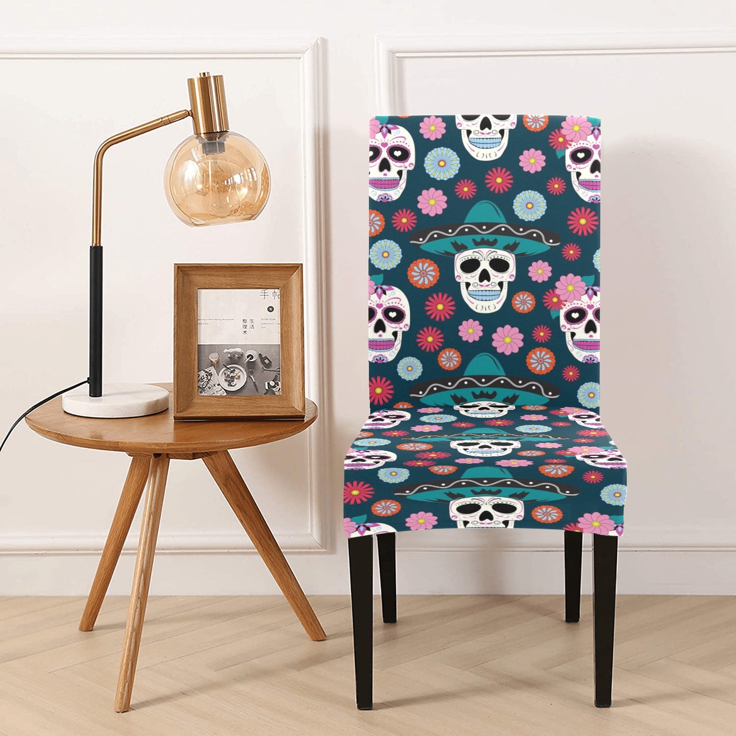 Sugar Skull Print Design LKS308 Dining Chair Slipcover