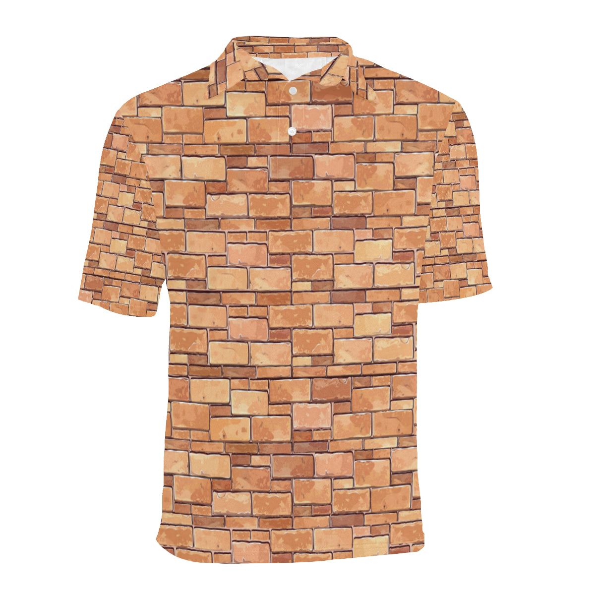 Brick Pattern Print Design 01 Men Polo Shirt