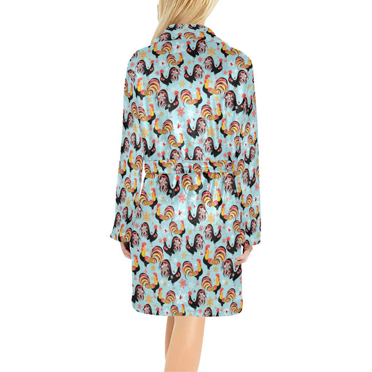 Rooster Themed Design Women's Fleece Robe