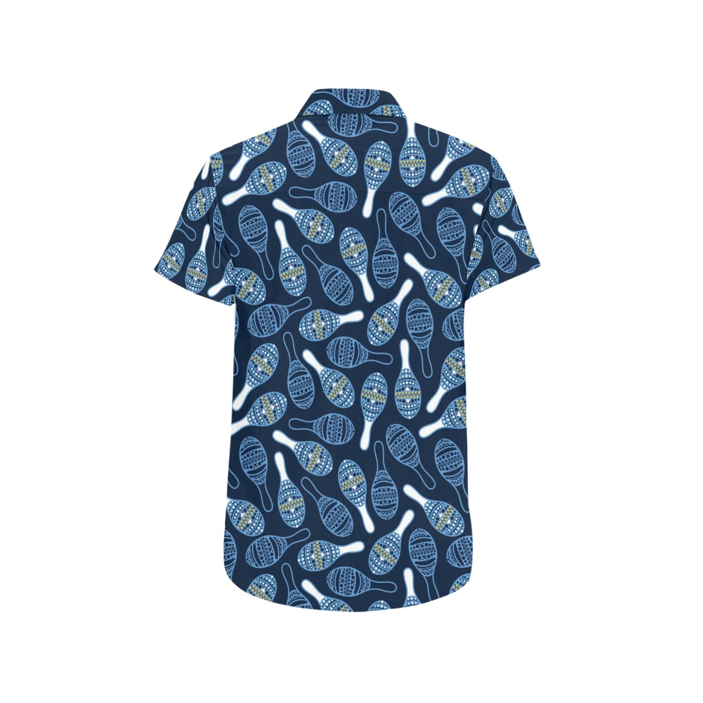 Maracas Print Design LKS401 Men Short Sleeve Button Up Shirt