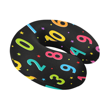 Number Pattern Print Design A04 U-Shaped Travel Neck Pillow