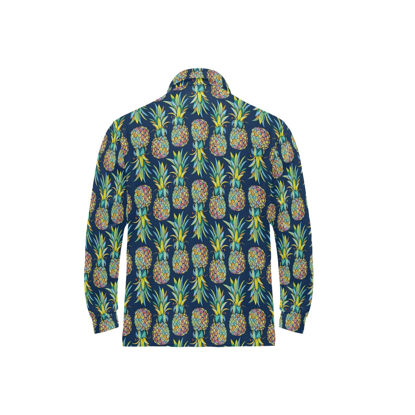 Pineapple Color Art Long Sleeve Polo Shirt For Men's