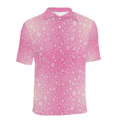 Breast cancer Pattern Print Design 02 Men Polo Shirt