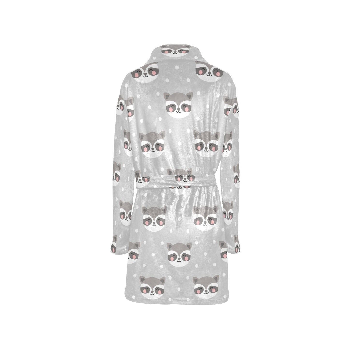 Raccoon Pattern Print Design A04 Women's Fleece Robe