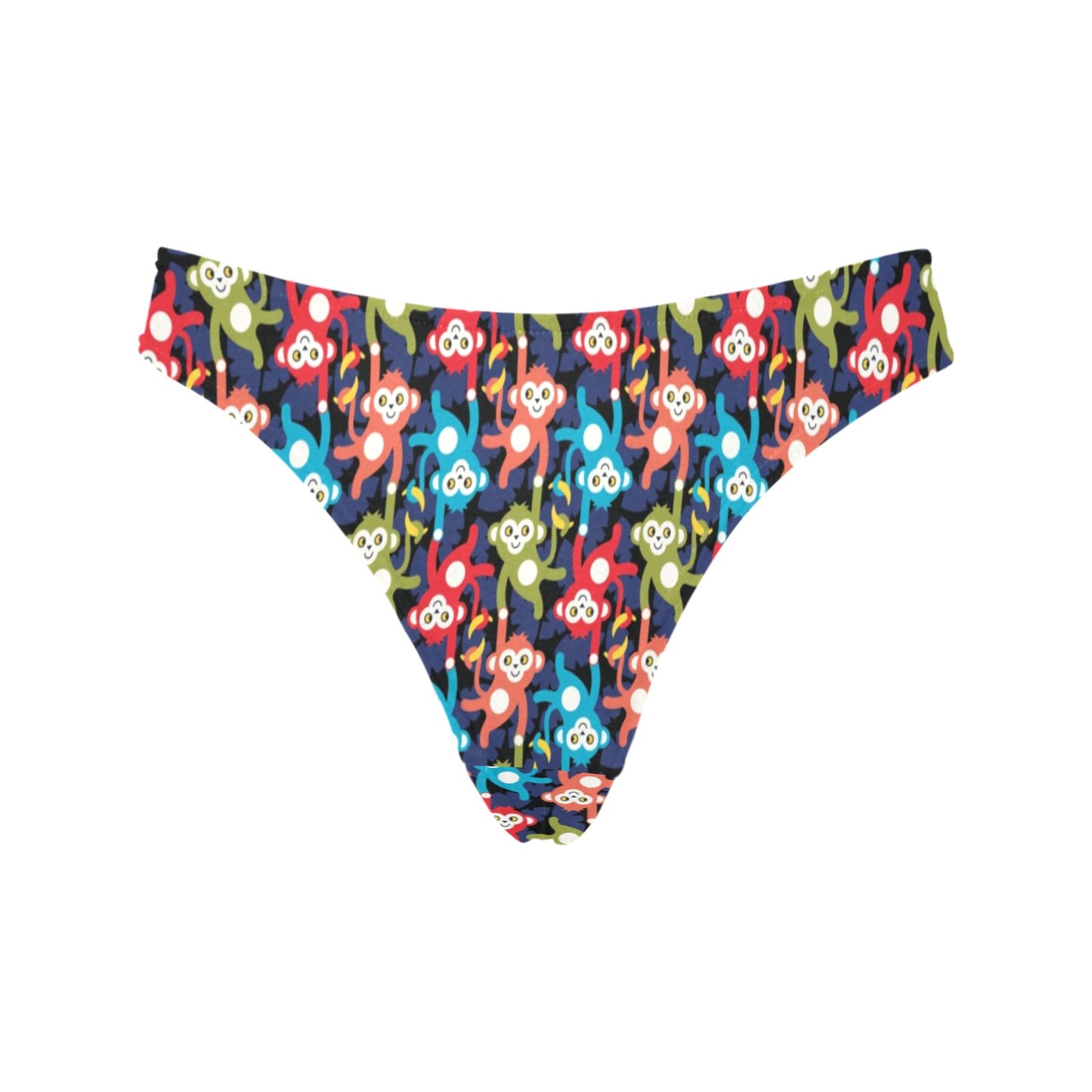 Monkey Colorful Design Themed Print Women's Thongs