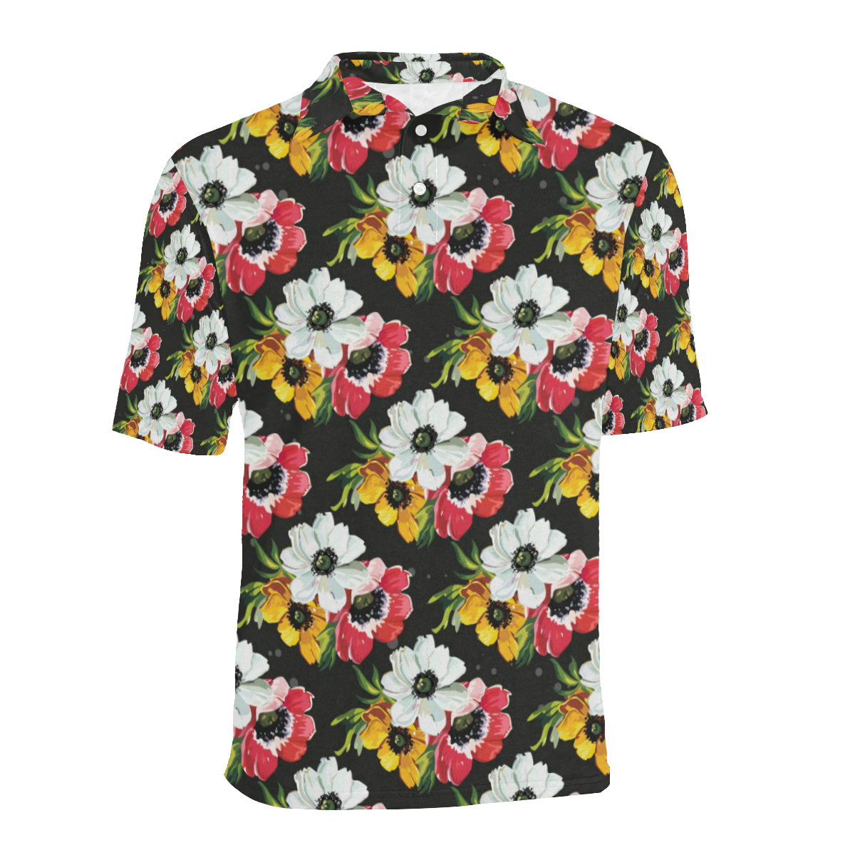 Anemone Pattern Print Design AM07 Men Polo Shirt