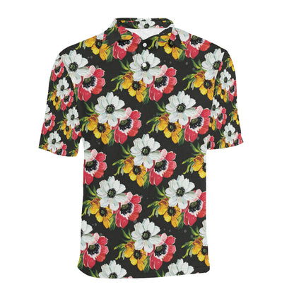 Anemone Pattern Print Design AM07 Men Polo Shirt