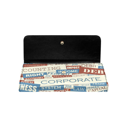 Accounting Financial Pattern Print Design 01 Women's Trifold Wallet