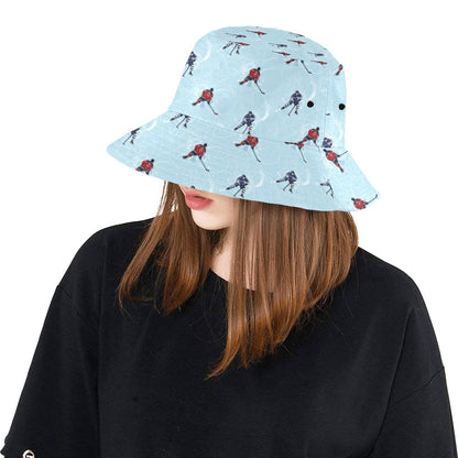 Hockey Player Print Design LKS302 Unisex Bucket Hat