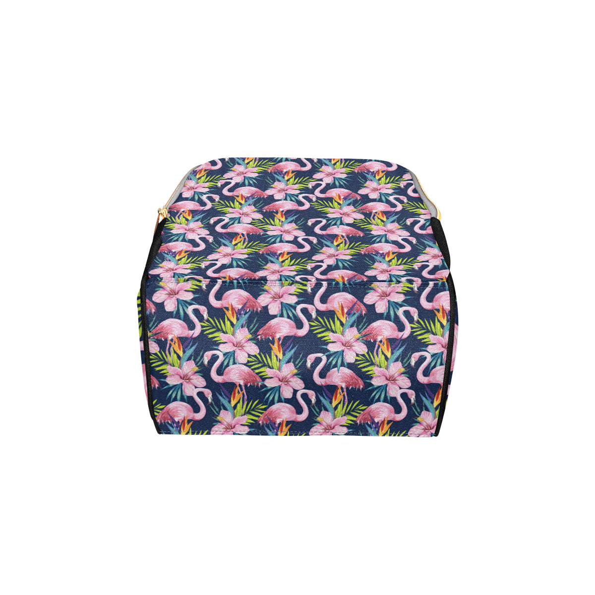 Flamingo Hibiscus Print Diaper Bag Backpack