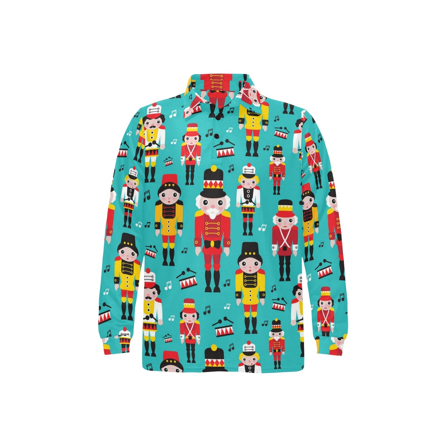 Nutcracker Pattern Print Design A03 Long Sleeve Polo Shirt For Men's