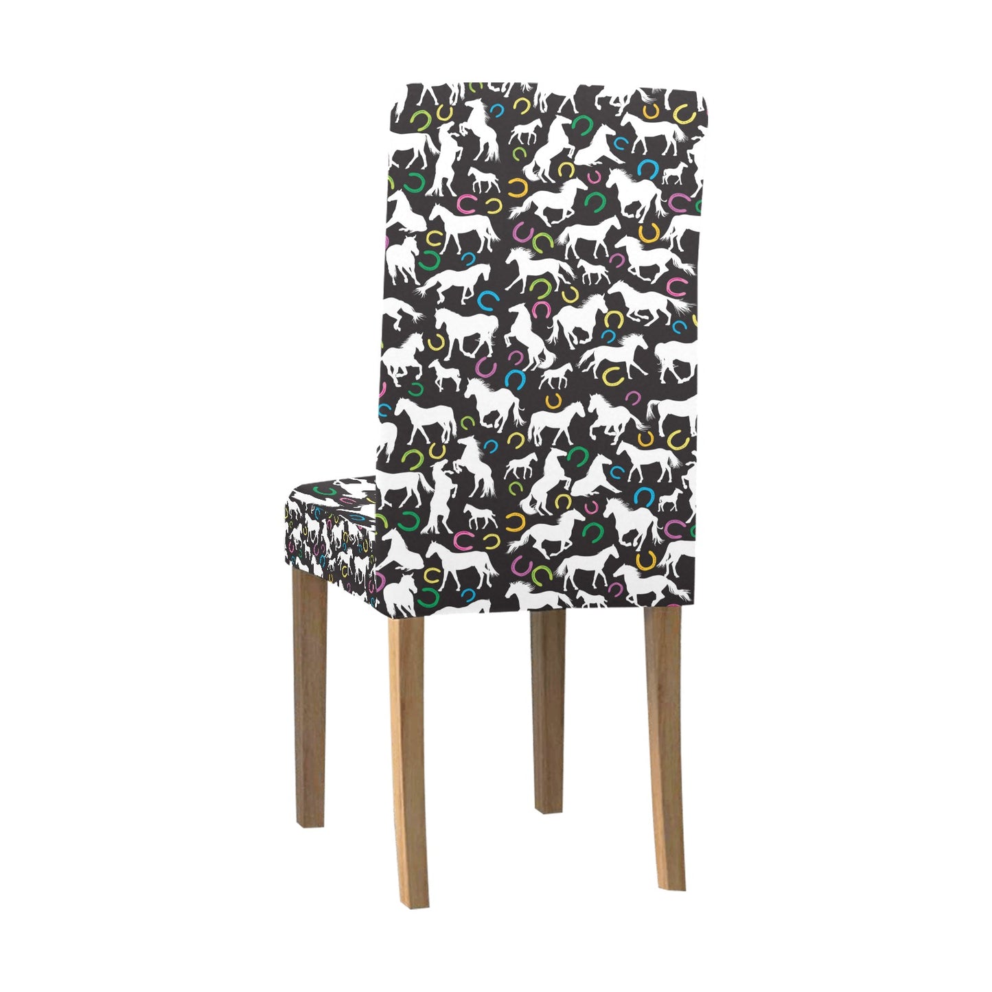 Horse Hoof Colorful Print Design LKS301 Dining Chair Slipcover