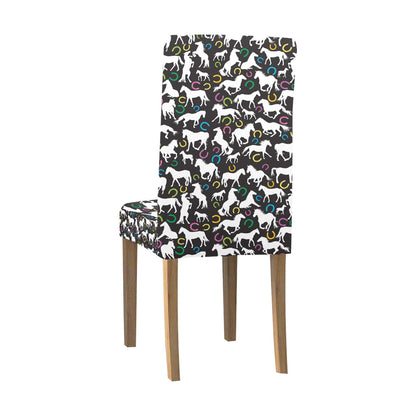 Horse Hoof Colorful Print Design LKS301 Dining Chair Slipcover