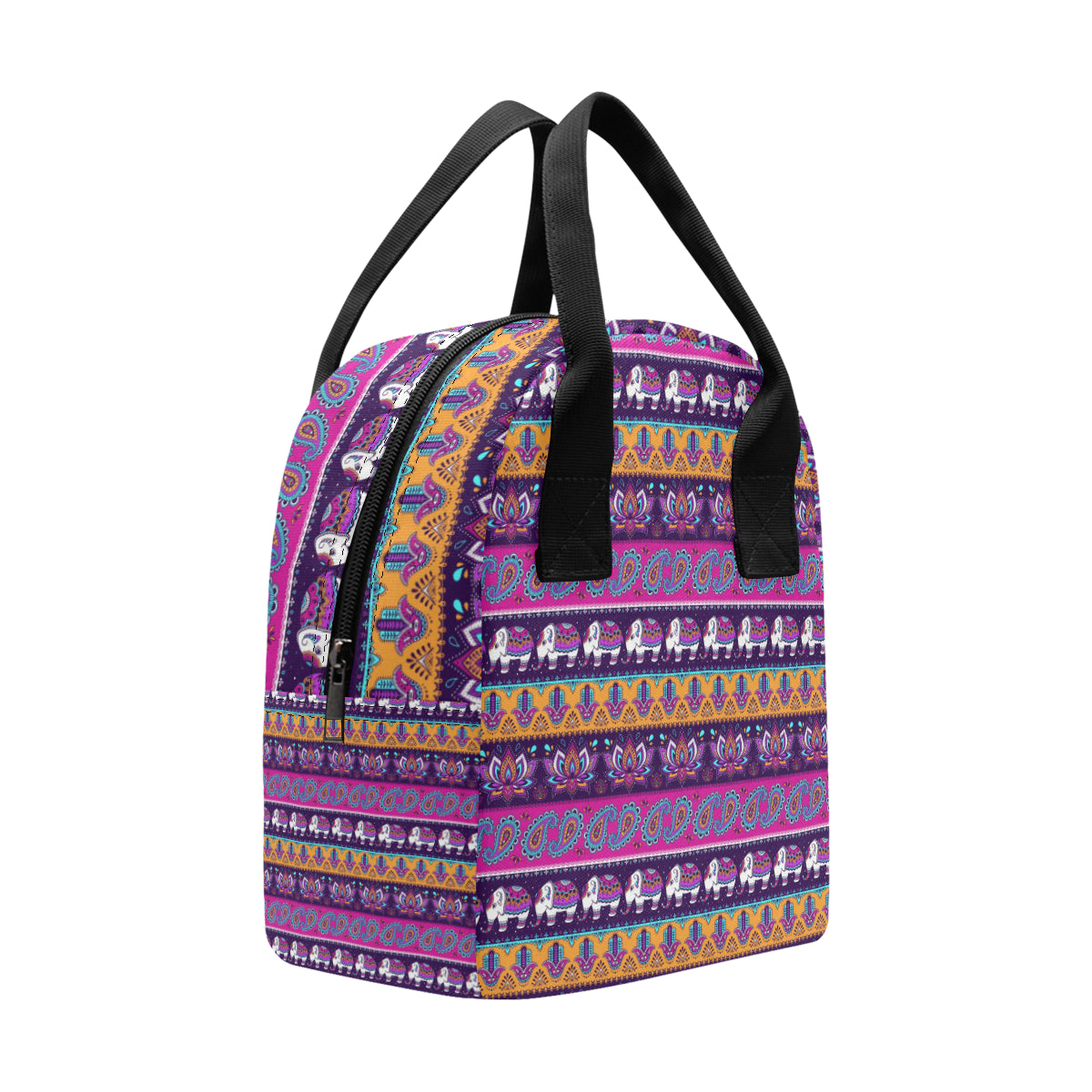 Boho Indian Style Pattern Insulated Lunch Bag