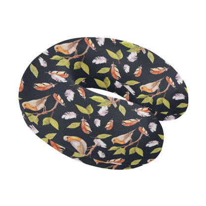 Birds Pattern Print Design 02 U-Shaped Travel Neck Pillow
