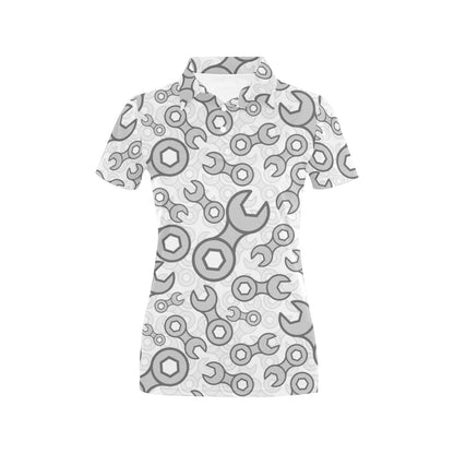Mechanic Pattern Print Design 05 Women's Polo Shirt
