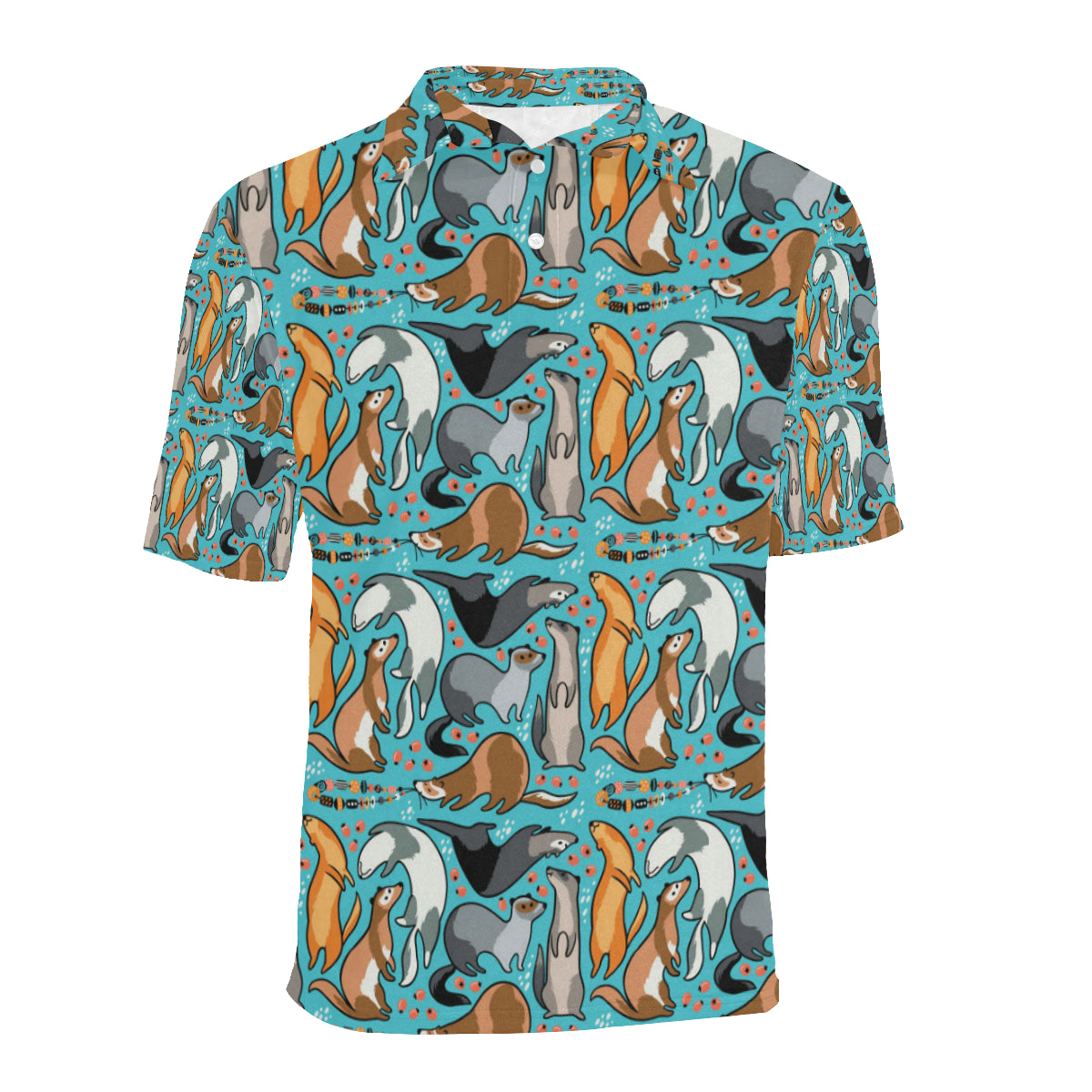 Ferret Pattern Print Design 03 Men Polo Shirt