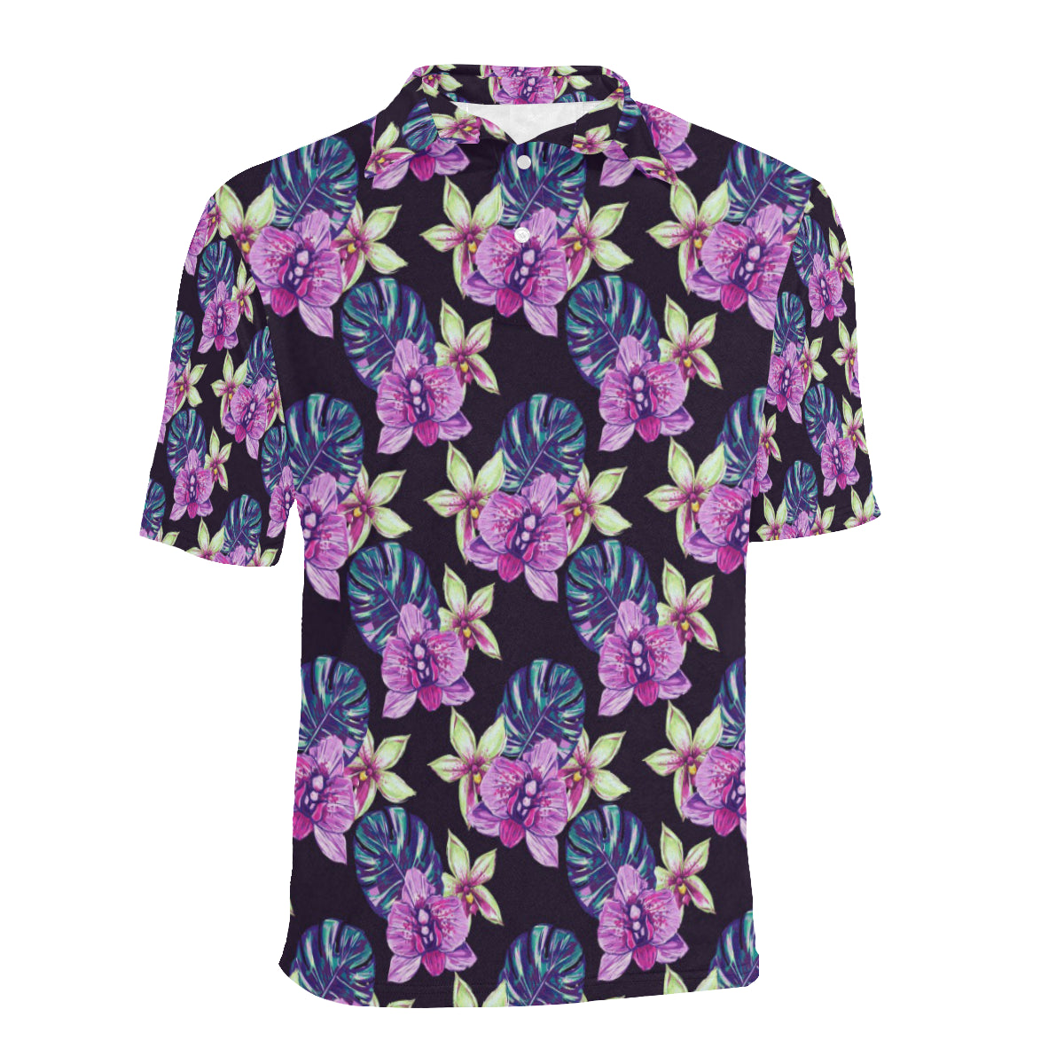 Orchid Pattern Print Design OR010 Men Polo Shirt