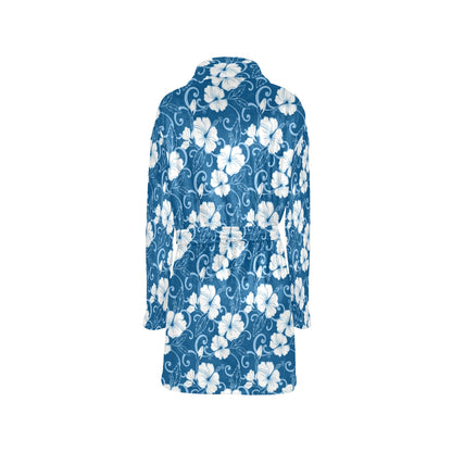 Hibiscus Pattern Print Design HB03 Women's Fleece Robe