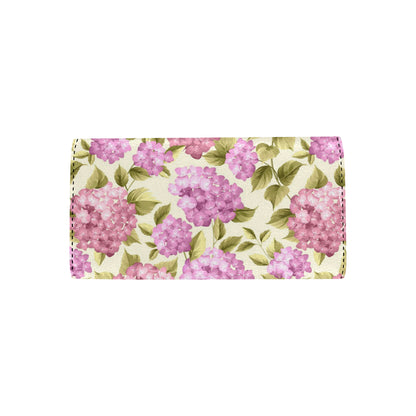 Hydrangea Pattern Print Design HD05 Women's Trifold Wallet