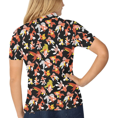 Goldfish Print Design LKS401 Women's Polo Shirt