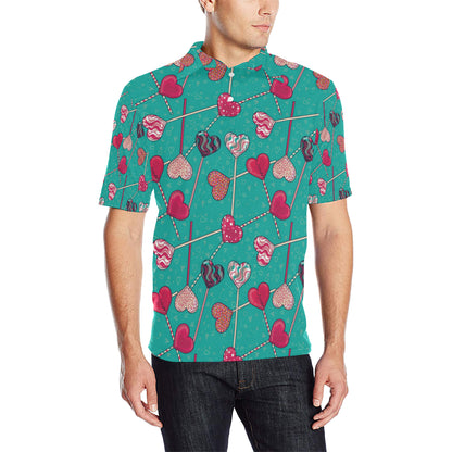 Lollipop Pattern Print Design LL01 Men Polo Shirt
