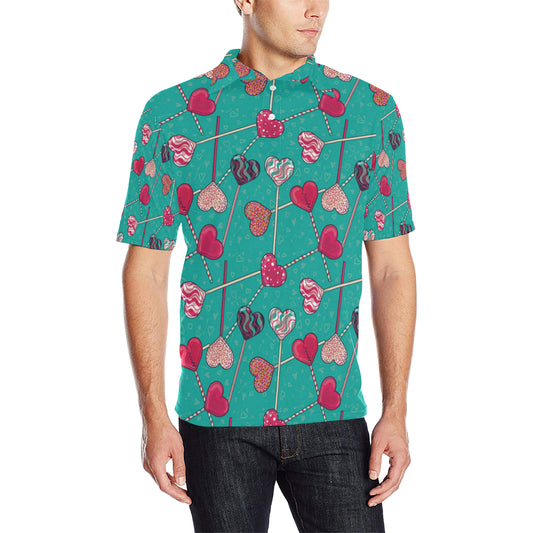 Lollipop Pattern Print Design LL01 Men Polo Shirt