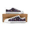 Seaweed With Jelly Fish Print Design LKS305 Women's White Low Top Shoes