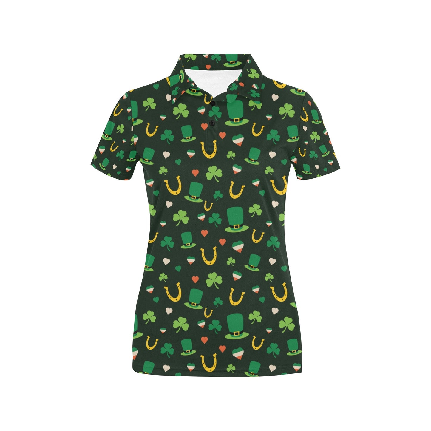 Shamrock Print Design LKS308 Women's Polo Shirt