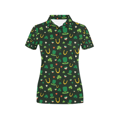 Shamrock Print Design LKS308 Women's Polo Shirt