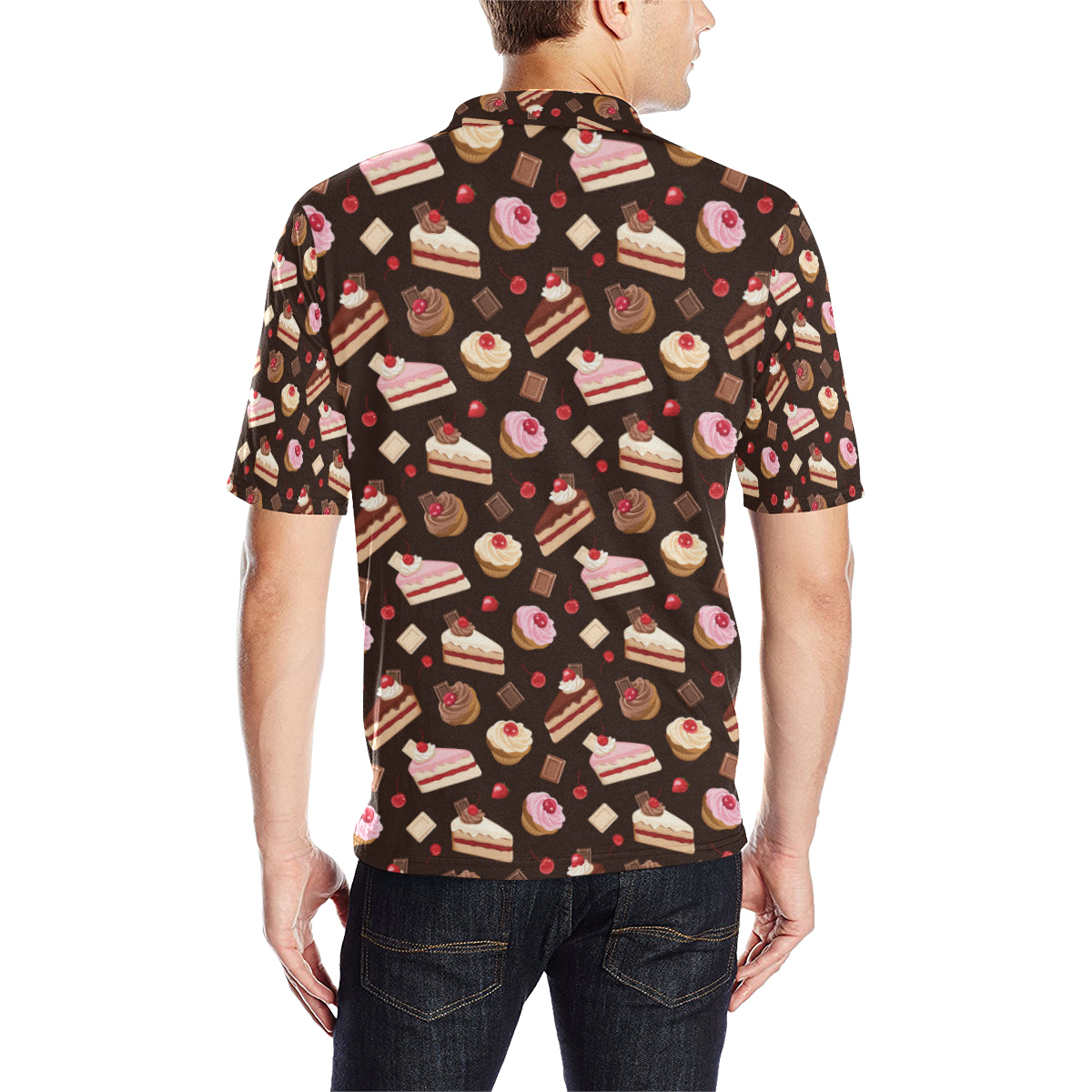 Cake Pattern Print Design 04 Men Polo Shirt
