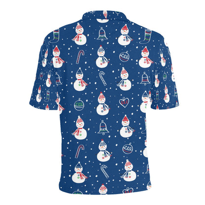 Snowman Print Design LKS306 Men Polo Shirt