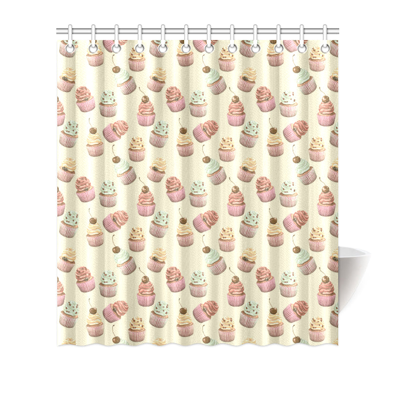 Cupcake Pattern Print Design 04 Shower Curtain