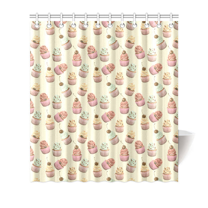 Cupcake Pattern Print Design 04 Shower Curtain