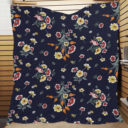 Summer Floral Pattern Print Design SF01 Premium Quilt
