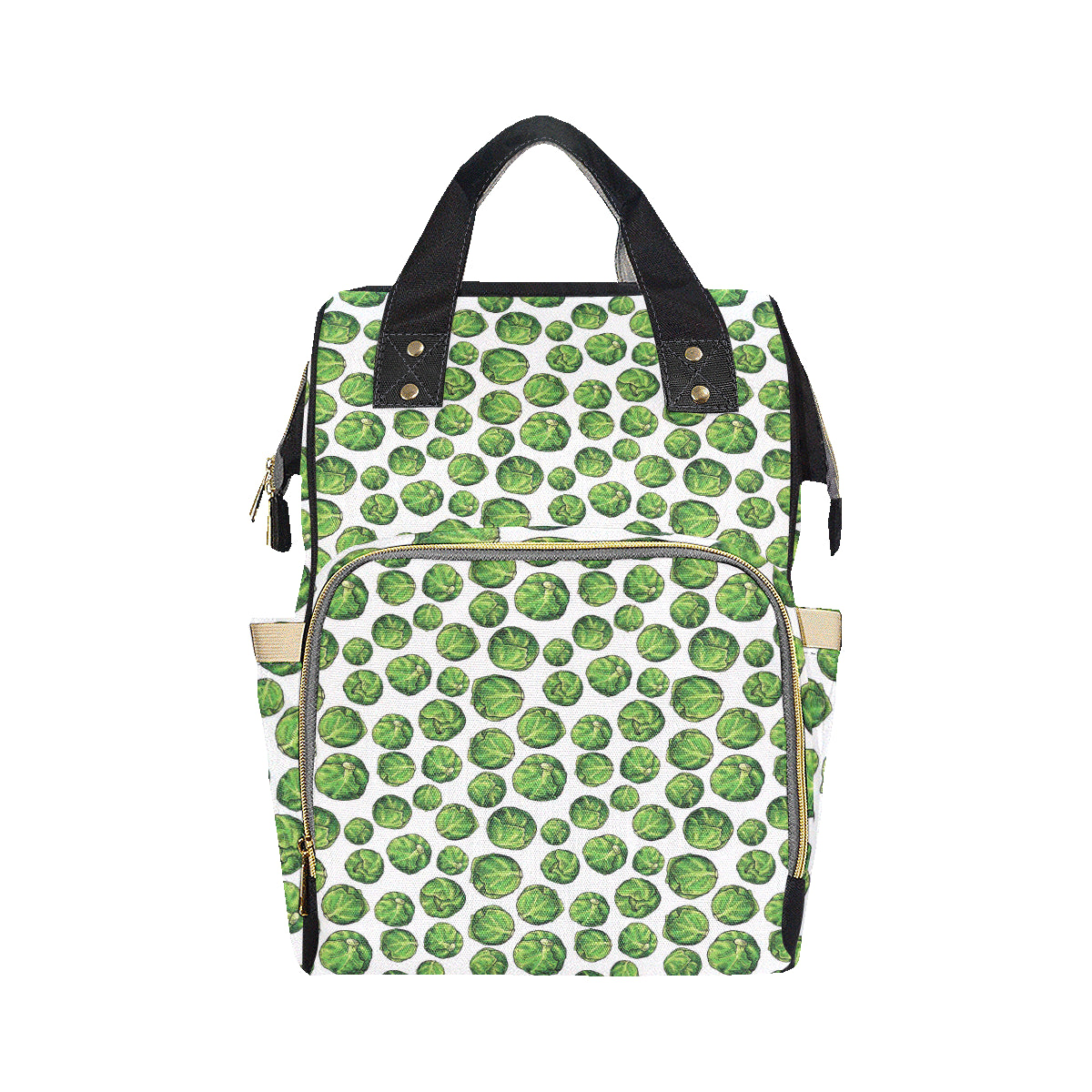 Brussels Sprouts Pattern Print Design 02 Diaper Bag Backpack