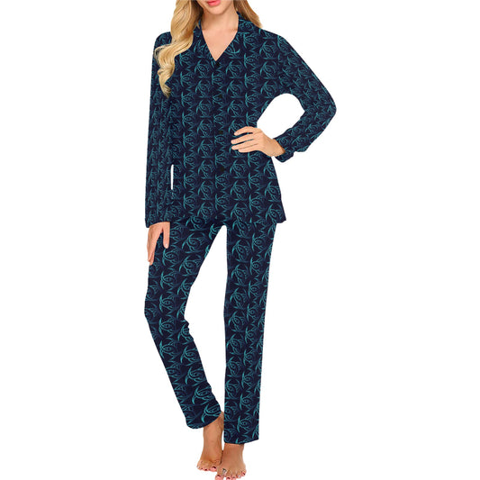 Vikings Print Design LKS302 Women's Long Pajama Set