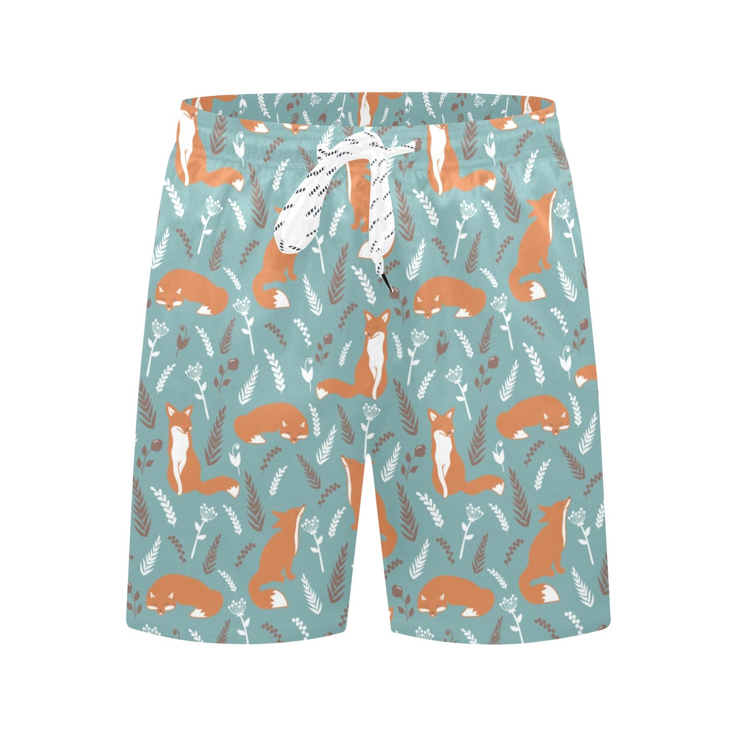Fox Forest Print Pattern Men's Swim Trunks Beach Shorts