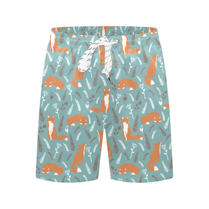 Fox Forest Print Pattern Men's Swim Trunks Beach Shorts
