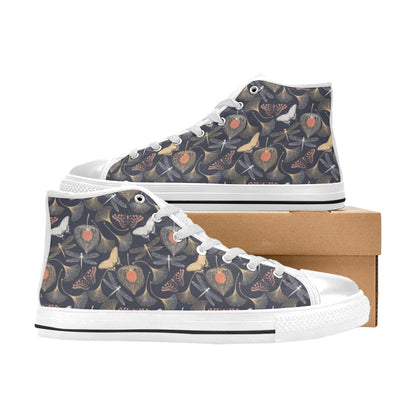 Dragonfly Print Design LKS404 Men's High Top Canvas Shoes