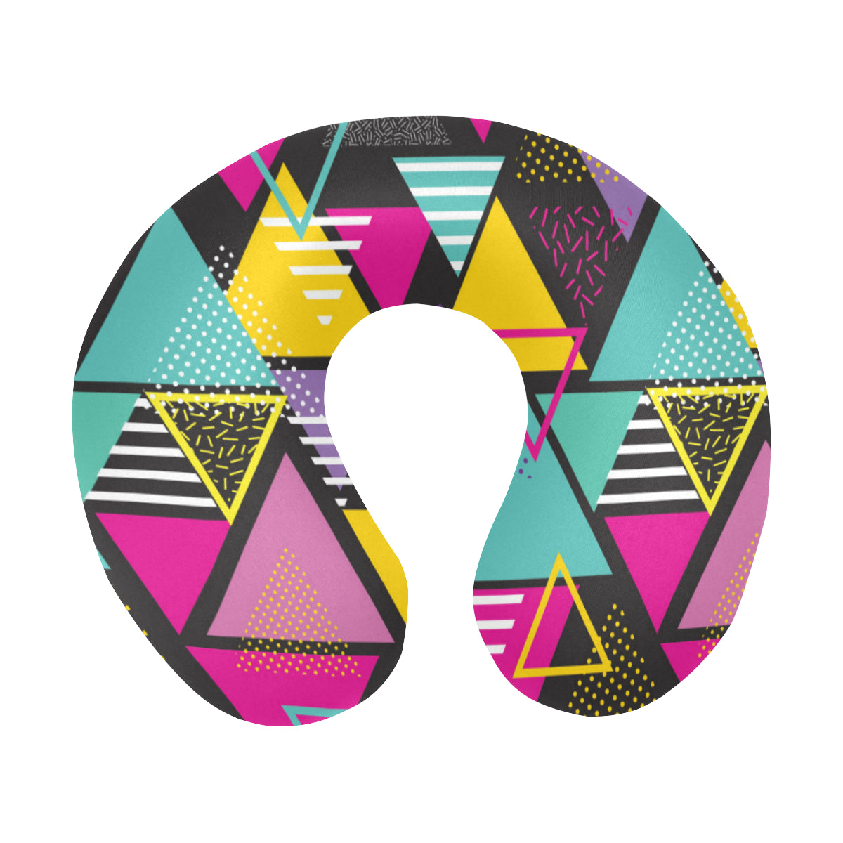 Geometric Colorful Pattern Print Design 02 U-Shaped Travel Neck Pillow