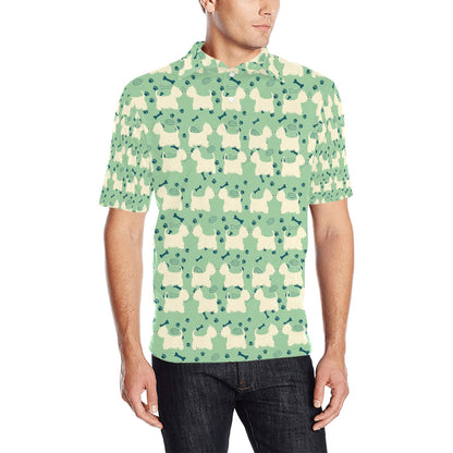 Scottish Terriers Print Design LKS302 Men Polo Shirt